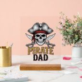 Pirate Dad Skull Sword Vintage Engraving Shirt_1 アクリルサイン (ウェディング)
