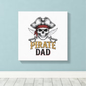 Pirate Dad Skull Sword Vintage Engraving Shirt_1 キャンバスプリント (インサイチュ (ウッドフロア))