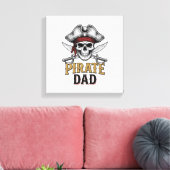 Pirate Dad Skull Sword Vintage Engraving Shirt_1 キャンバスプリント (インサイチュ (リビング))