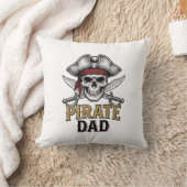 Pirate Dad Skull Sword Vintage Engraving Shirt_1 クッション (ブランケット)