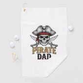 Pirate Dad Skull Sword Vintage Engraving Shirt_1 ゴルフタオル (インサイチュ)