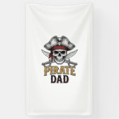 Pirate Dad Skull Sword Vintage Engraving Shirt_1 横断幕 (縦)