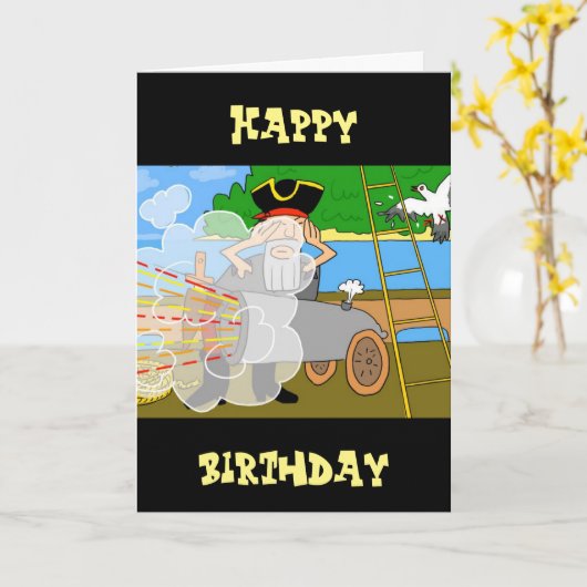 #pirate dalDesignNZによる誕生日カード カード (黄色い花)