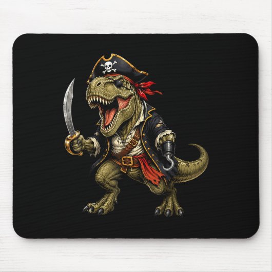 Pirate dinosaur dino trex halloween costume funny マウスパッド (正面)