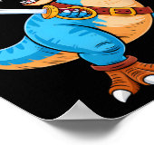 Pirate Dinosaur T Rex Boys Kids Funny Halloween Co ポスター (角)