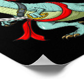 Pirate Dinosaur T Rex Funny Tyrannosaurus Hallowee ポスター (角)