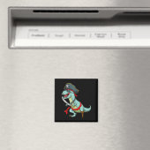 Pirate Dinosaur T Rex Funny Tyrannosaurus Hallowee マグネット (インサイチュ (食洗機))