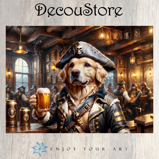 Pirate Dog Tavern Decoupage 薄葉紙