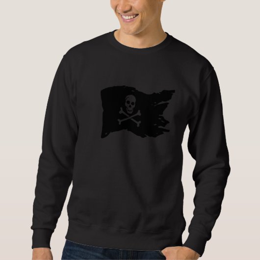 Pirate Flag Skull & Bones Blackout Hidden Silhouet スウェットシャツ (正面)