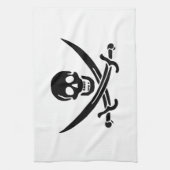Pirate Flag Skull Crossed Swords キッチンタオル (縦)