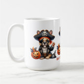 Pirate French Bulldog Halloween Frenchie Mom コーヒーマグカップ (左)