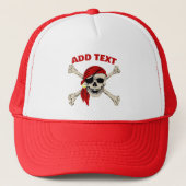 Pirate Hat、パーソナライズされた追加文字 キャップ (正面)