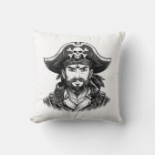 Pirate head with hat sailor and Eye Patch and Bear クッション (正面)