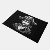 Pirate head with hat sailor and Eye Patch and Bear ドアマット (アングル)