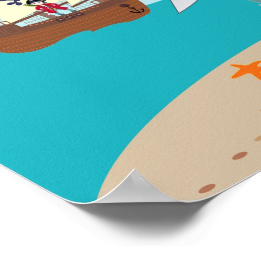 Pirate kid birthday party ポスター (角)