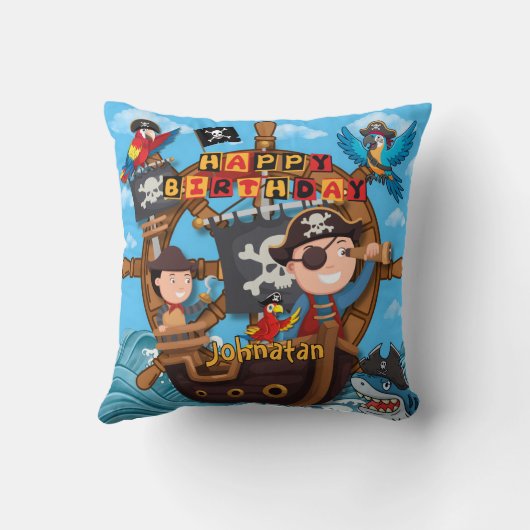 Pirate Kids Birthday  Party Gift クッション (裏面)