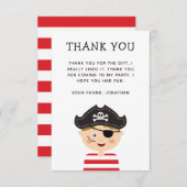 Pirate Kids or Boy Birthday Party | Cute Childrens サンキューカード (正面/裏面)