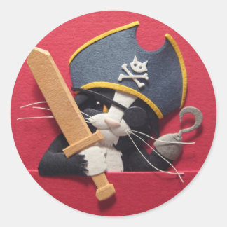 Pirate Kittenスタンプ ラウンドシール