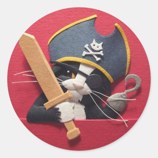 Pirate Kittenスタンプ ラウンドシール (正面)