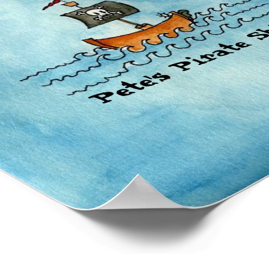 Pirate Map Print - Small ポスター (角)