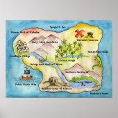 Pirate Map Print - Small ポスター (正面)