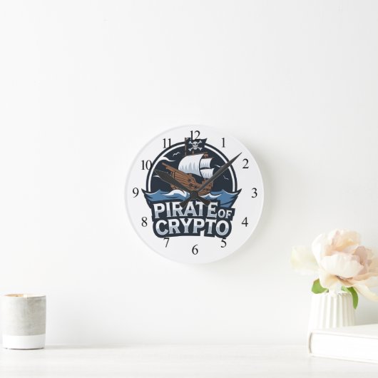Pirate of Crypto ラウンド壁時計 (ホーム)