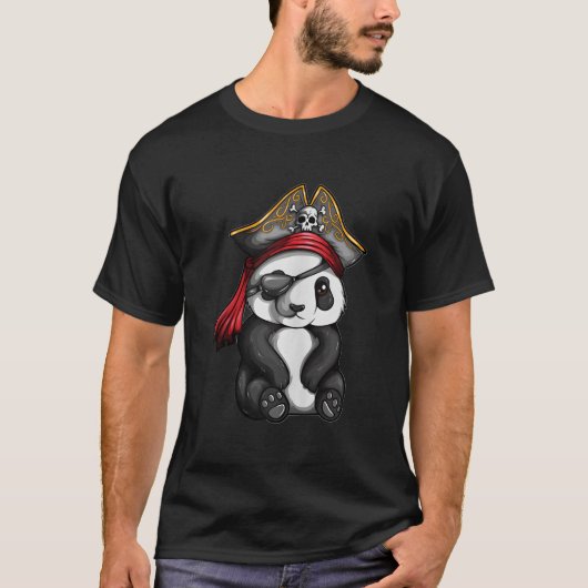 Pirate Panda Pirate Panda Bear With Pirate Corsair Tシャツ (正面)