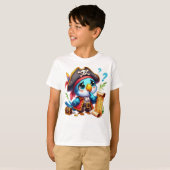 Pirate Parrot Cute Adventure Art Tシャツ (正面フル)