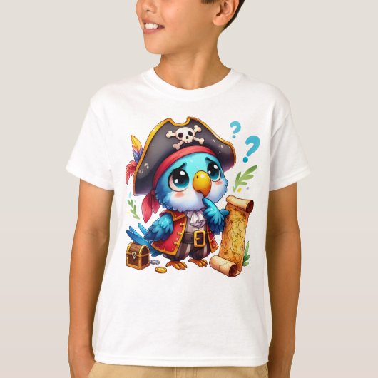 Pirate Parrot Cute Adventure Art Tシャツ (正面)