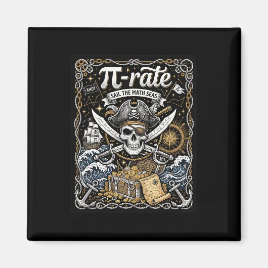 Pirate Pi Rate For Pi Day Math Pirates Teacher Sch マグネット (正面)