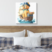 Pirate Poodle � Funny Sea Dog キャンバスプリント (インサイチュ (寝室))