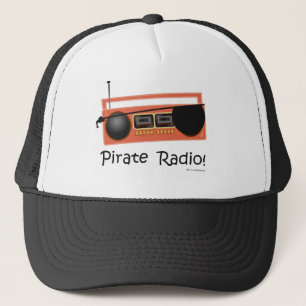 Pirate Radio Funny Music Cartoon Design キャップ