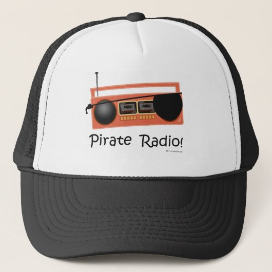 Pirate Radio Funny Music Cartoon Design キャップ (正面)