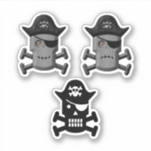 Pirate Robot Jolly Roger 3 Pack シール (正面)