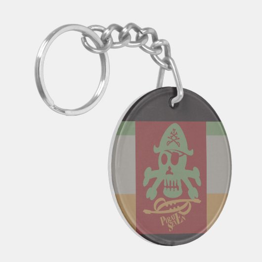 PIRATE SEVEN SKULL BY MASANSER PIXELAT キーホルダー (正面左)