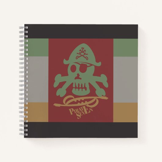 PIRATE SEVEN SKULL BY MASANSER PIXELAT ノートブック (正面)