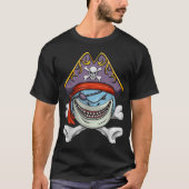 Pirate Shark Cross Bones Halloween Costume Tシャツ (正面)