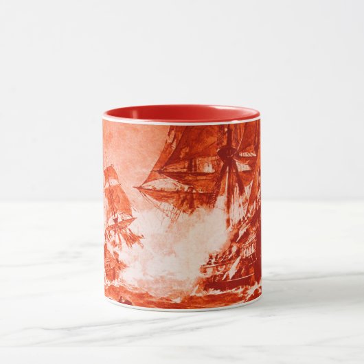 PIRATE SHIP BATTLE IN RED  マグカップ (中央)