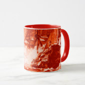 PIRATE SHIP BATTLE IN RED  マグカップ (正面右)