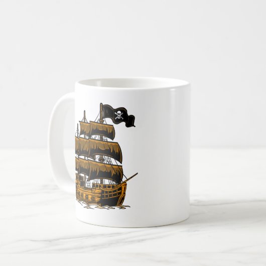Pirate Ship Coffee Mug コーヒーマグカップ (正面左)