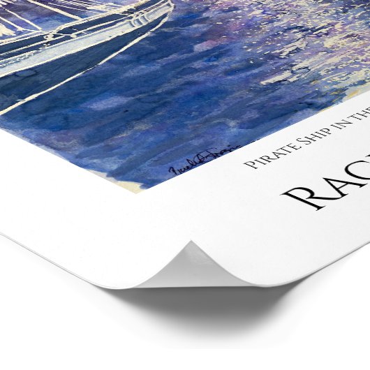 Pirate Ship in the Moonlight ポスター (角)