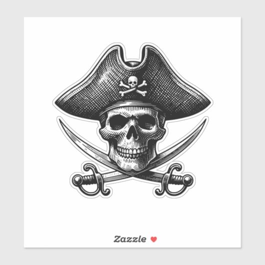 Pirate Skeleton Sticker – Spooky Fun Design シール (シート)
