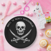 Pirate Skull and Sword Crossbones ペーパープレート (パーティー)