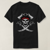 Pirate Skull Buccaneer  Tシャツ (デザイン正面)