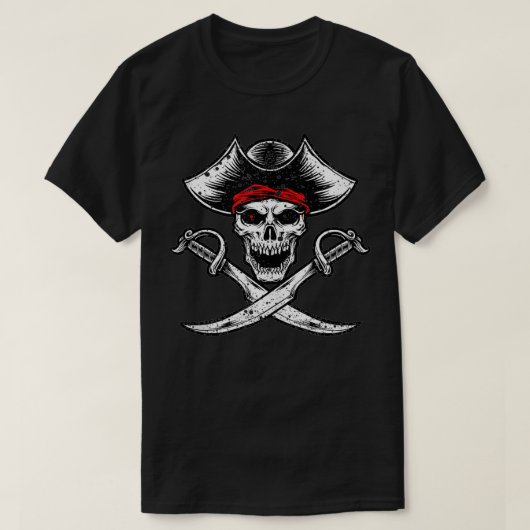 Pirate Skull Buccaneer  Tシャツ (デザイン正面)