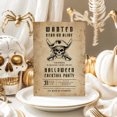 Pirate Skull Halloween Cocktail Party  招待状