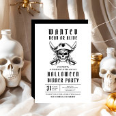 Pirate Skull Halloween Dinner Party  招待状