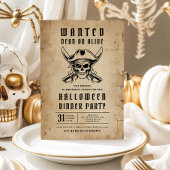 Pirate Skull Halloween Dinner Party  招待状