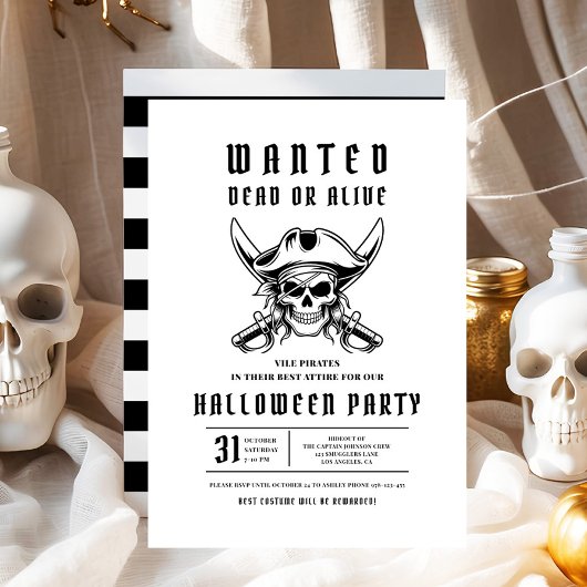 Pirate Skull Halloween Party  招待状