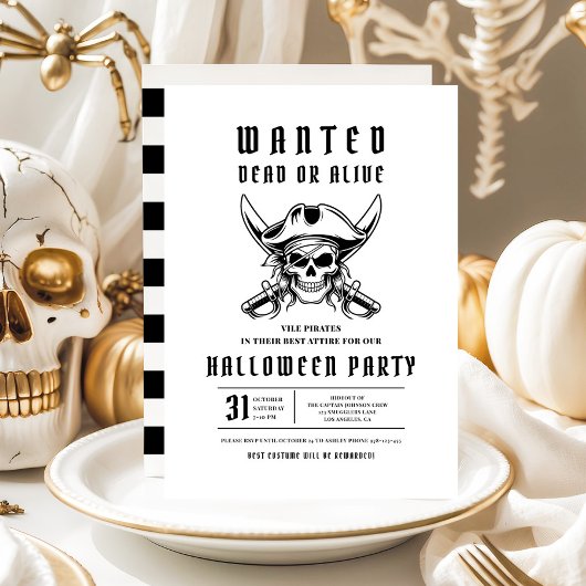 Pirate Skull Halloween Party  招待状